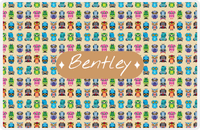 Thumbnail for Personalized Owl Placemat - All Owls III - Diamond Nameplate - Champagne and Light Brown -  View