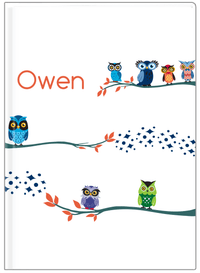 Thumbnail for Personalized Owls Journal VIII - White Background - Owl IV - Front View