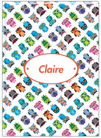 Thumbnail for Personalized Owls Journal IX - White Background - Oval Nameplate - Front View
