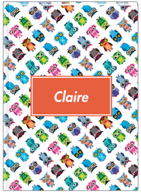 Thumbnail for Personalized Owls Journal IX - White Background - Rectangle Nameplate - Front View