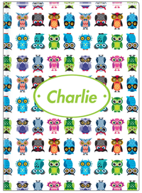 Thumbnail for Personalized Owls Journal X - White Background - Oval Nameplate - Front View