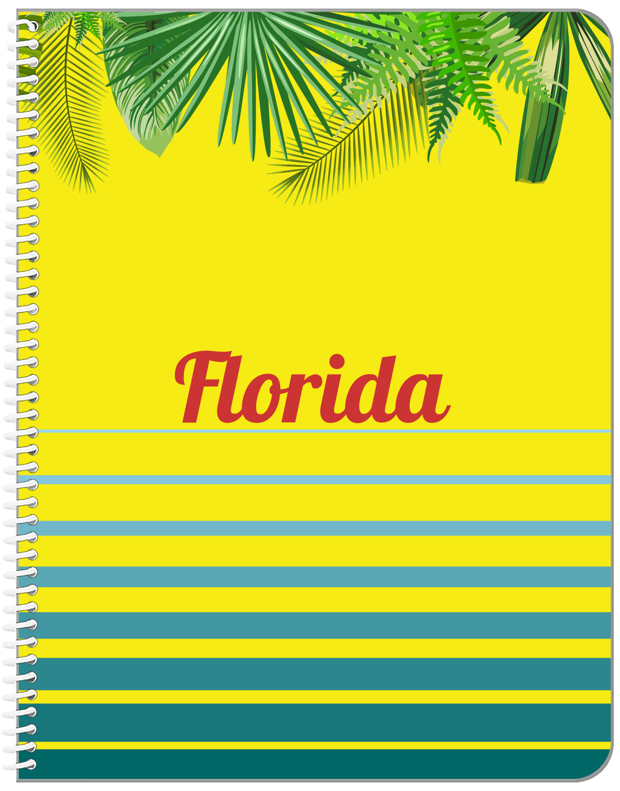 Personalized Palm Fronds Notebook - Ombre Gradient - Front View