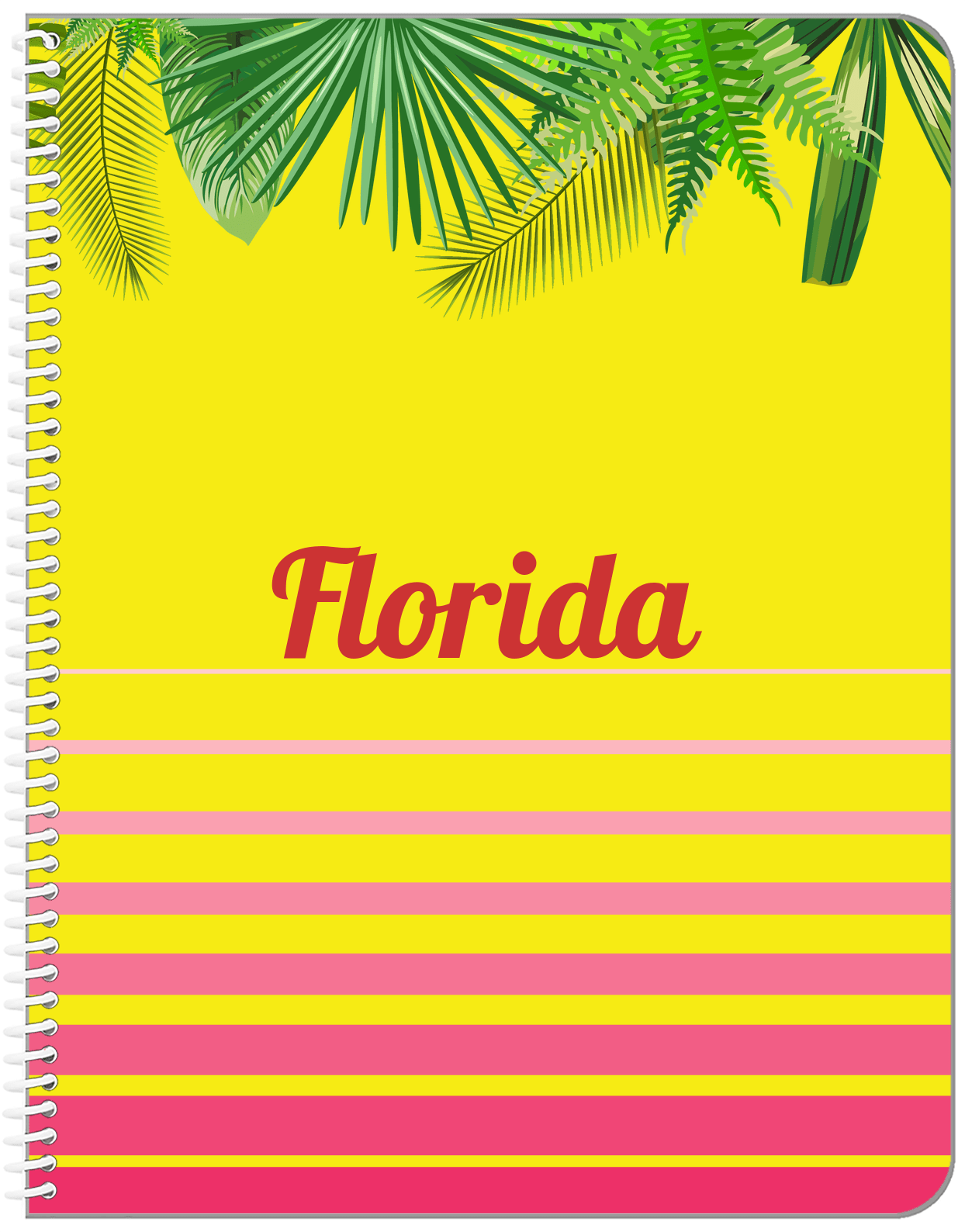 Personalized Palm Fronds Notebook - Ombre Gradient - Front View