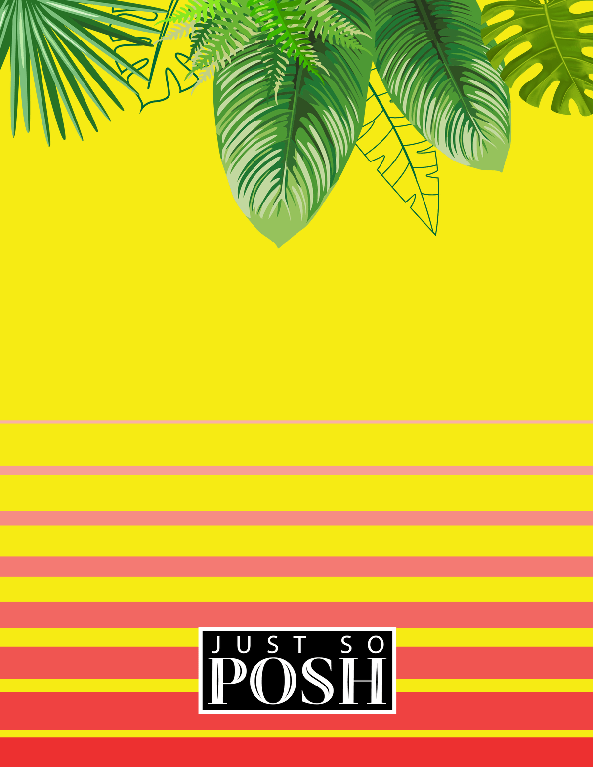 Personalized Palm Fronds Notebook - Ombre Gradient - Back View