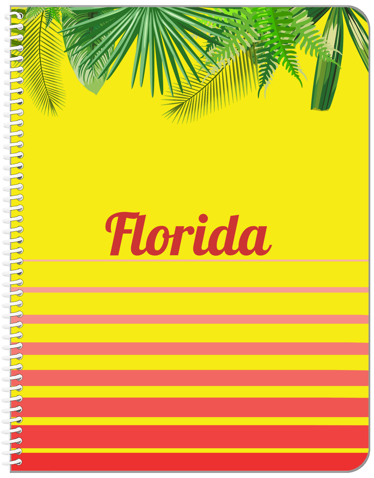 Personalized Palm Fronds Notebook - Ombre Gradient - Front View