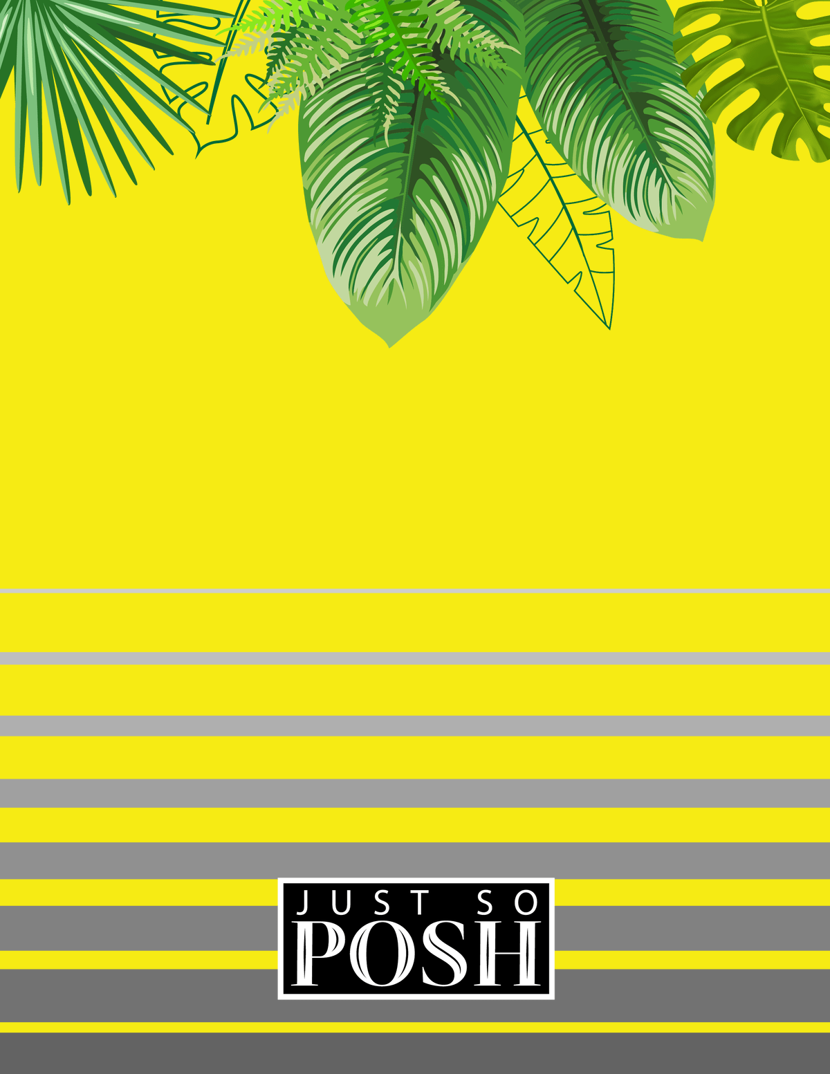 Personalized Palm Fronds Notebook - Ombre Gradient - Back View