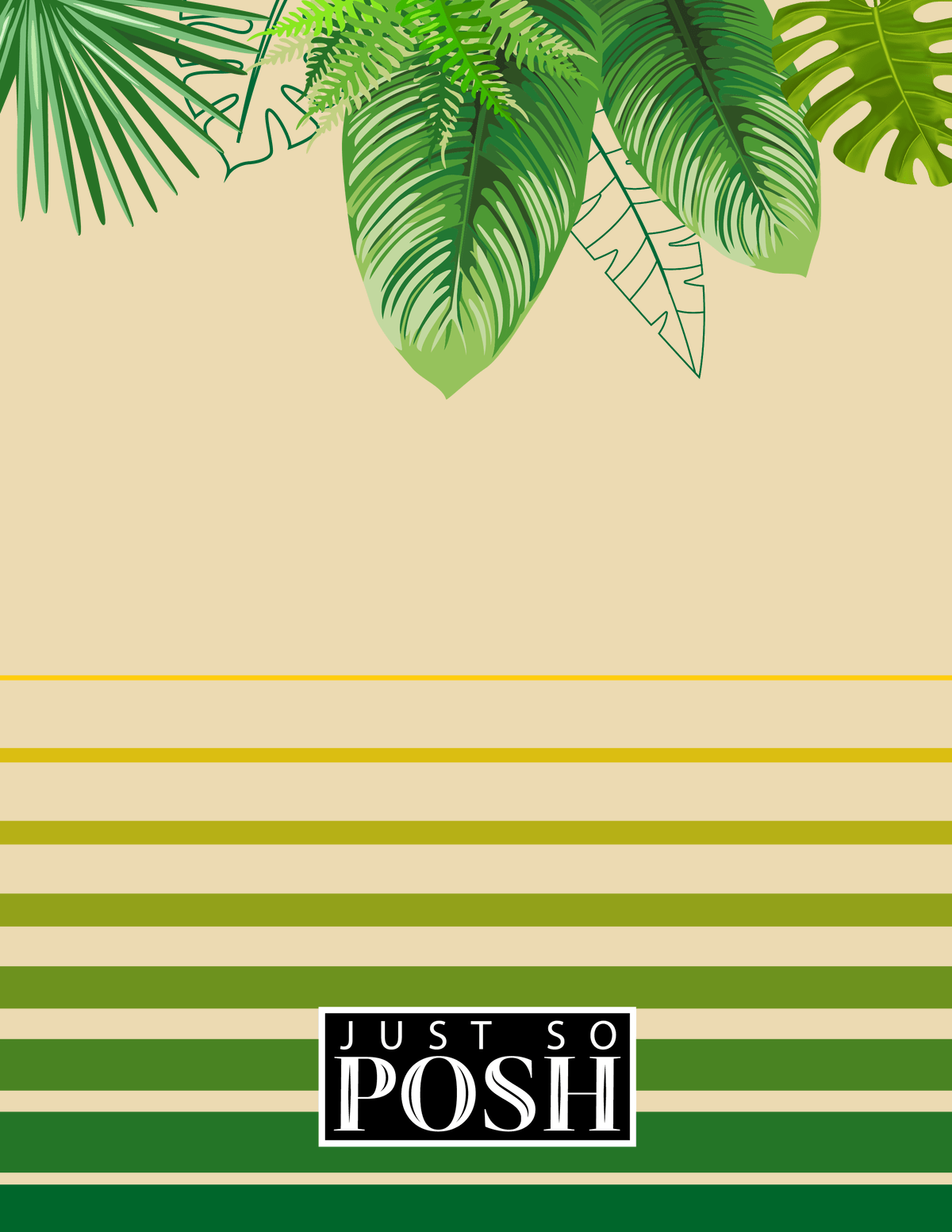 Personalized Palm Fronds Notebook - Ombre Gradient - Back View