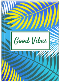 Thumbnail for Personalized Palm Fronds Journal - Blue Background - Front View