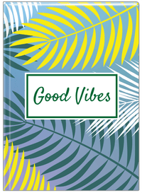 Thumbnail for Personalized Palm Fronds Journal - Blue Background - Front View