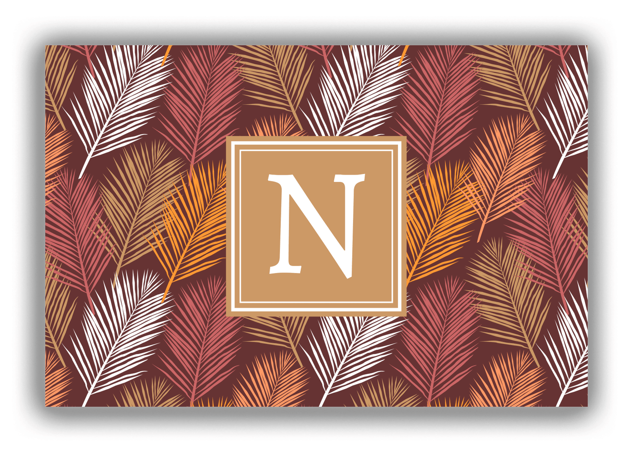Personalized Palm Fronds Canvas Wrap & Photo Print - Brown Background - Front View