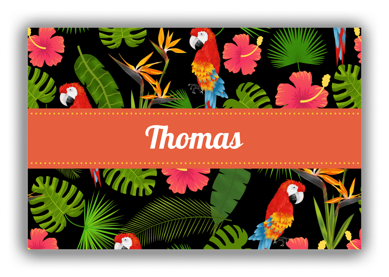 Personalized Palm Fronds Canvas Wrap & Photo Print - Ribbon Nameplate - Front View