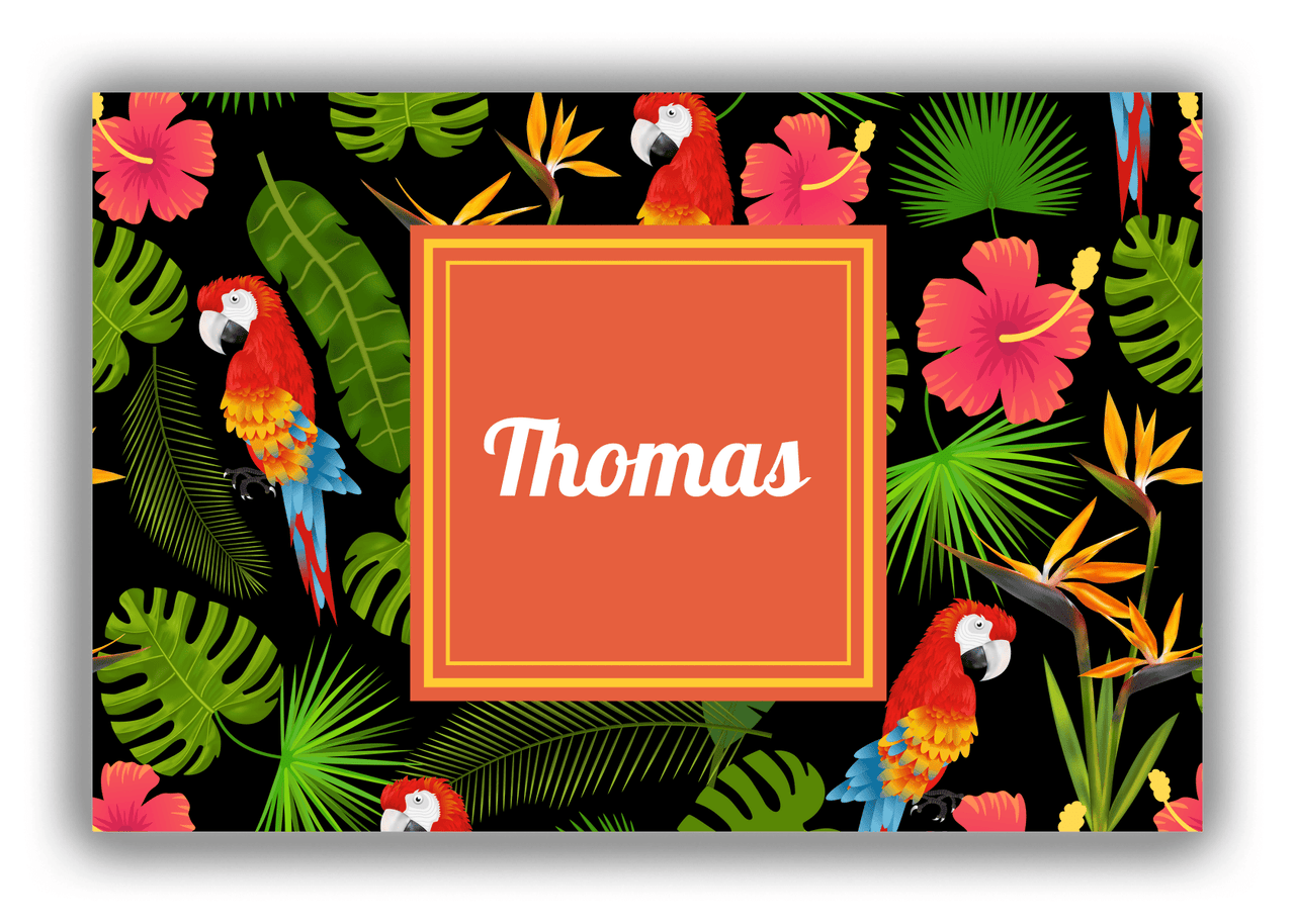 Personalized Palm Fronds Canvas Wrap & Photo Print - Square Nameplate - Front View