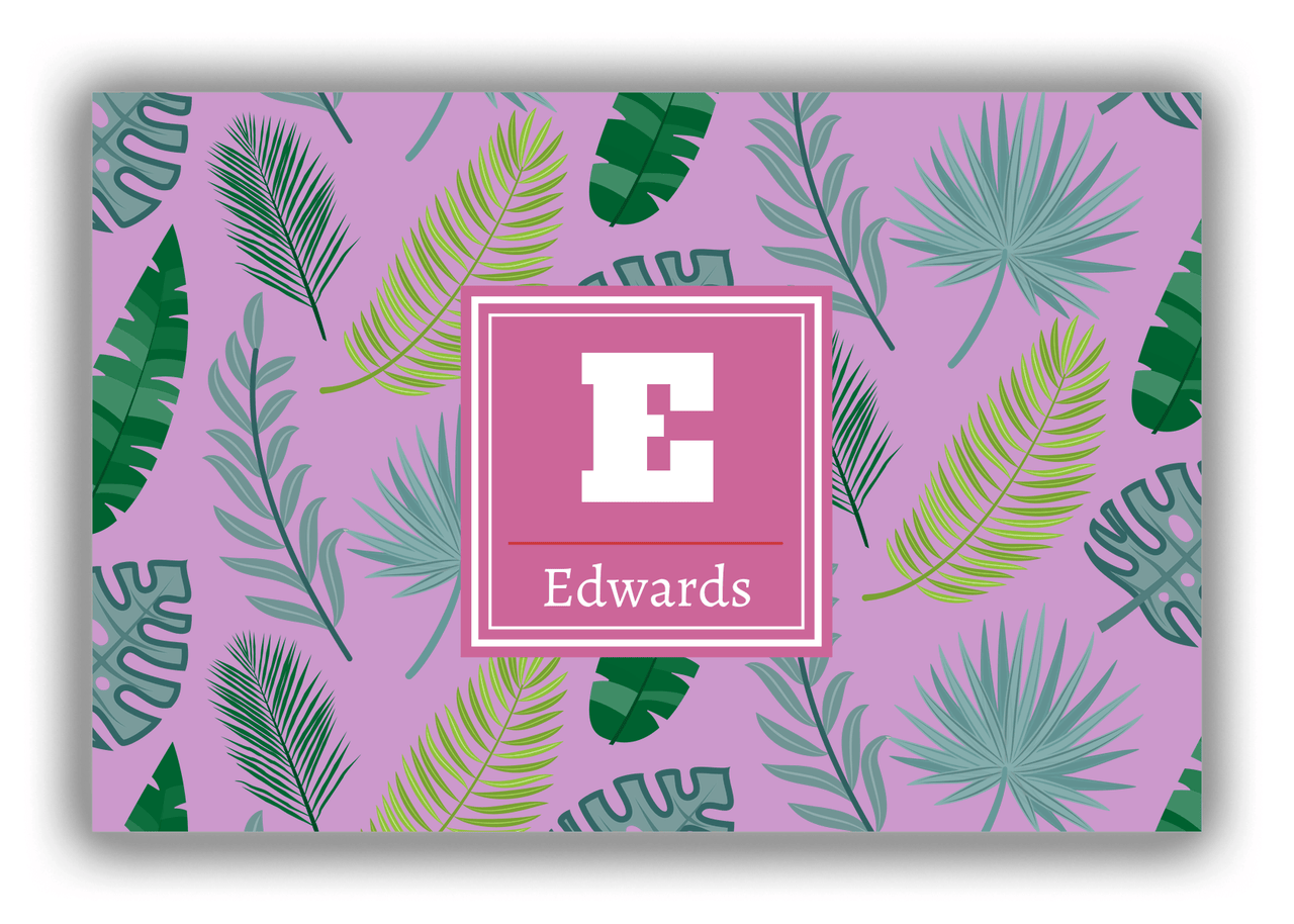 Personalized Palm Fronds Canvas Wrap & Photo Print - Initial with Name - Front View