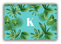 Thumbnail for Personalized Palm Fronds Canvas Wrap & Photo Print - Teal Background - Front View