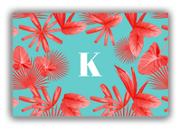 Thumbnail for Personalized Palm Fronds Canvas Wrap & Photo Print - Teal Background - Front View