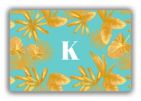 Thumbnail for Personalized Palm Fronds Canvas Wrap & Photo Print - Teal Background - Front View