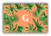 Thumbnail for Personalized Palm Fronds Canvas Wrap & Photo Print - Orange Background - Front View