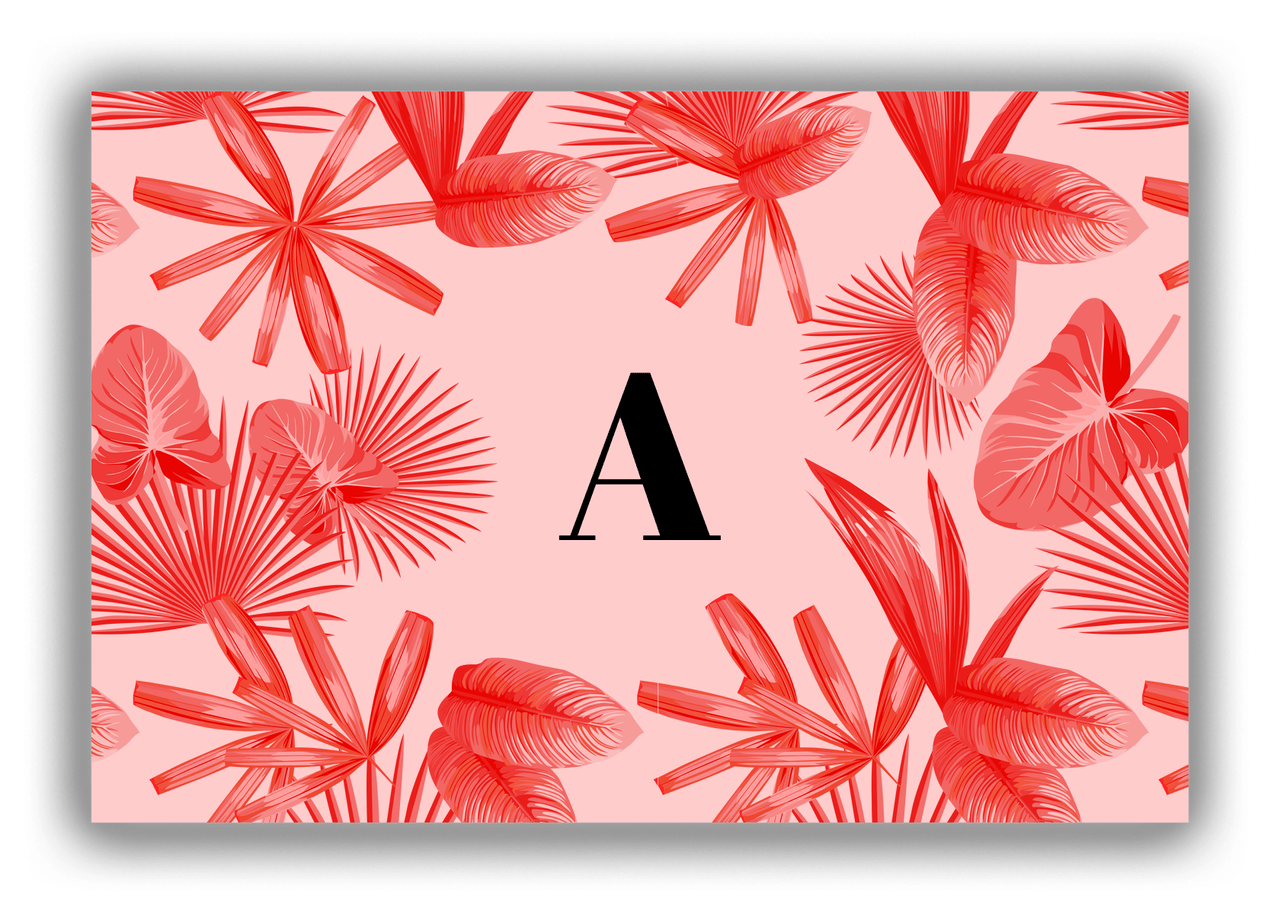 Personalized Palm Fronds Canvas Wrap & Photo Print - Pink Background - Front View