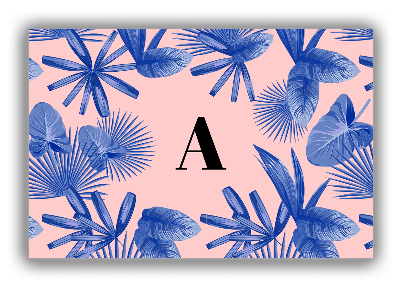 Personalized Palm Fronds Canvas Wrap & Photo Print - Pink Background - Front View