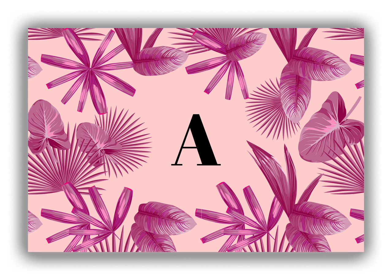 Personalized Palm Fronds Canvas Wrap & Photo Print - Pink Background - Front View