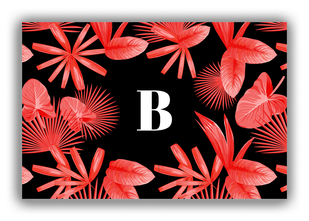 Personalized Palm Fronds Canvas Wrap & Photo Print - Black Background - Front View
