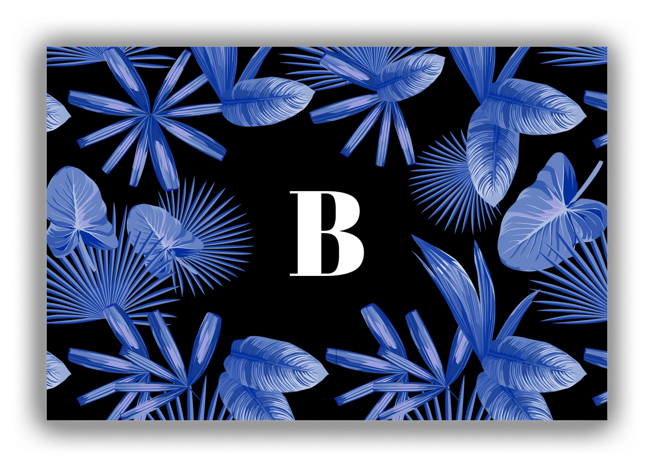Personalized Palm Fronds Canvas Wrap & Photo Print - Black Background - Front View