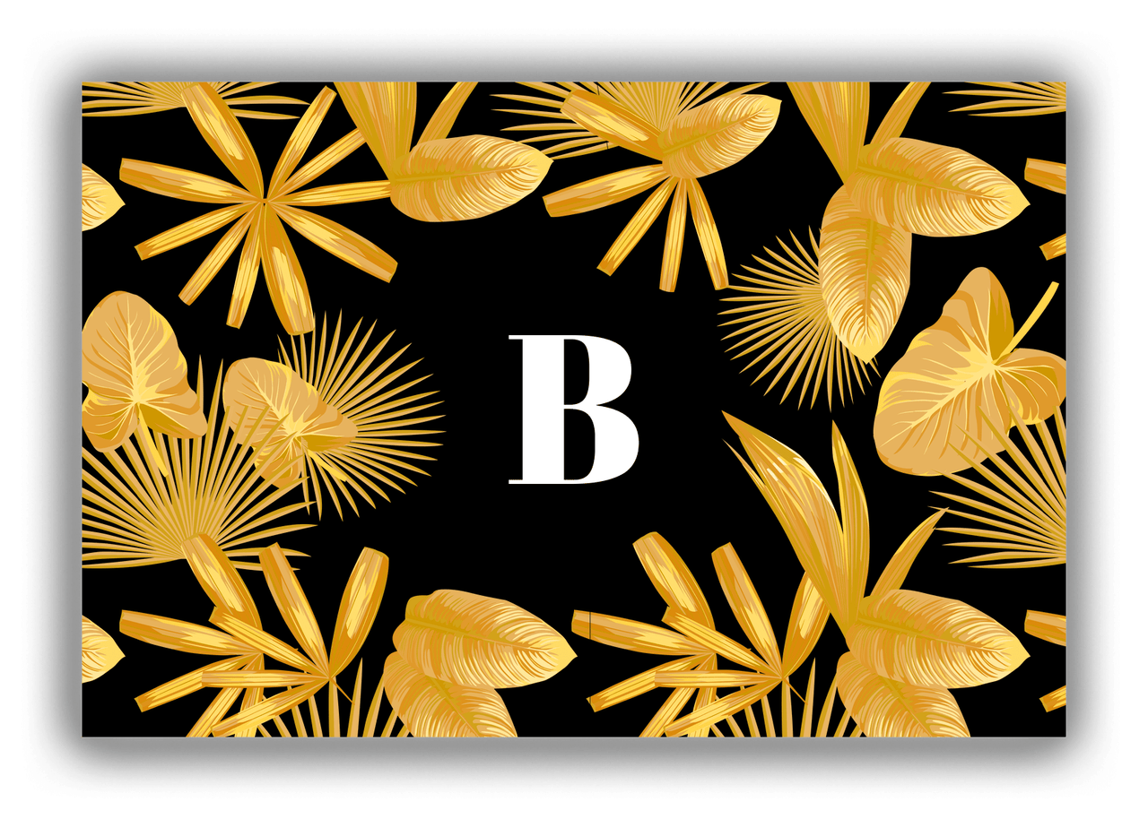 Personalized Palm Fronds Canvas Wrap & Photo Print - Black Background - Front View