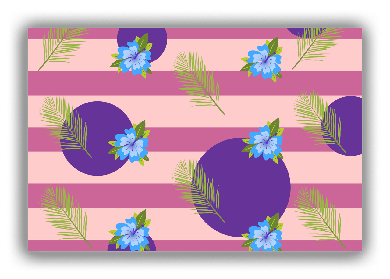 Palm Fronds Canvas Wrap & Photo Print - Pink Stripes - Front View