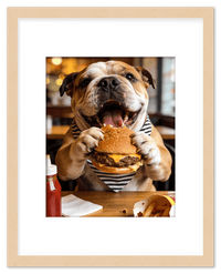 Thumbnail for Personalized Pet Eating Burger Wall Art - Custom Funny Animal Print, Cute Kitchen Artwork, Upload Your Pet's Photo for a Quirky Portrait, Humorous Farmhouse Decor, Unique Gifts for Cat and Dog Lovers - Front View