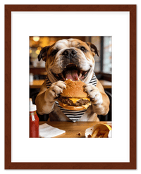 Thumbnail for Personalized Pet Eating Burger Wall Art - Custom Funny Animal Print, Cute Kitchen Artwork, Upload Your Pet's Photo for a Quirky Portrait, Humorous Farmhouse Decor, Unique Gifts for Cat and Dog Lovers - Front View