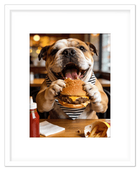 Thumbnail for Personalized Pet Eating Burger Wall Art - Custom Funny Animal Print, Cute Kitchen Artwork, Upload Your Pet's Photo for a Quirky Portrait, Humorous Farmhouse Decor, Unique Gifts for Cat and Dog Lovers - Front View