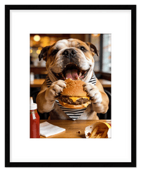 Thumbnail for Personalized Pet Eating Burger Wall Art - Custom Funny Animal Print, Cute Kitchen Artwork, Upload Your Pet's Photo for a Quirky Portrait, Humorous Farmhouse Decor, Unique Gifts for Cat and Dog Lovers - Front View