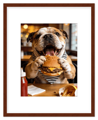 Thumbnail for Personalized Pet Eating Burger Wall Art - Custom Funny Animal Print, Cute Kitchen Artwork, Upload Your Pet's Photo for a Quirky Portrait, Humorous Farmhouse Decor, Unique Gifts for Cat and Dog Lovers - Front View