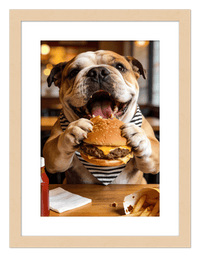 Thumbnail for Personalized Pet Eating Burger Wall Art - Custom Funny Animal Print, Cute Kitchen Artwork, Upload Your Pet's Photo for a Quirky Portrait, Humorous Farmhouse Decor, Unique Gifts for Cat and Dog Lovers - Front View