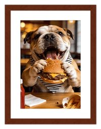 Thumbnail for Personalized Pet Eating Burger Wall Art - Custom Funny Animal Print, Cute Kitchen Artwork, Upload Your Pet's Photo for a Quirky Portrait, Humorous Farmhouse Decor, Unique Gifts for Cat and Dog Lovers - Front View
