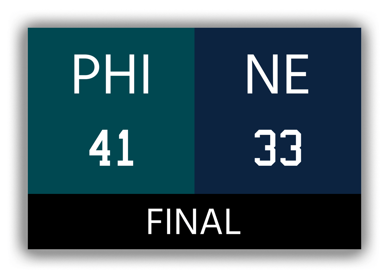 Philadelphia vs New England Canvas Wrap & Photo Print - 2017 2018 Football Championship - Front View
