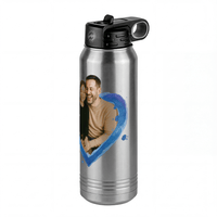 Thumbnail for Personalized Photo Water Bottle with Heart Design - Pop-Up Effect Picture, 30 oz Vacuum Insulated Stainless Steel Thermos, Double Walled Reusable Hydration Bottles for Travel, Gym, School, Office - Front Right View
