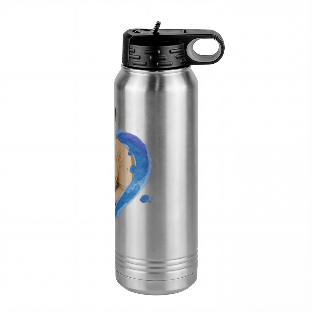 Personalized Photo Water Bottle with Heart Design - Pop-Up Effect Picture, 30 oz Vacuum Insulated Stainless Steel Thermos, Double Walled Reusable Hydration Bottles for Travel, Gym, School, Office - Right View