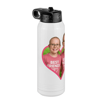 Thumbnail for Personalized Photo Water Bottle with Heart Design - Pop-Up Effect Picture, 30 oz Vacuum Insulated Stainless Steel Thermos, Double Walled Reusable Hydration Bottles for Travel, Gym, School, Office - Front Left View