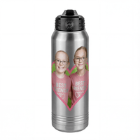 Thumbnail for Personalized Photo Water Bottle with Heart Design - Pop-Up Effect Picture, 30 oz Vacuum Insulated Stainless Steel Thermos, Double Walled Reusable Hydration Bottles for Travel, Gym, School, Office - Front View