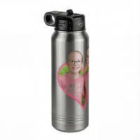 Thumbnail for Personalized Photo Water Bottle with Heart Design - Pop-Up Effect Picture, 30 oz Vacuum Insulated Stainless Steel Thermos, Double Walled Reusable Hydration Bottles for Travel, Gym, School, Office - Front Left View