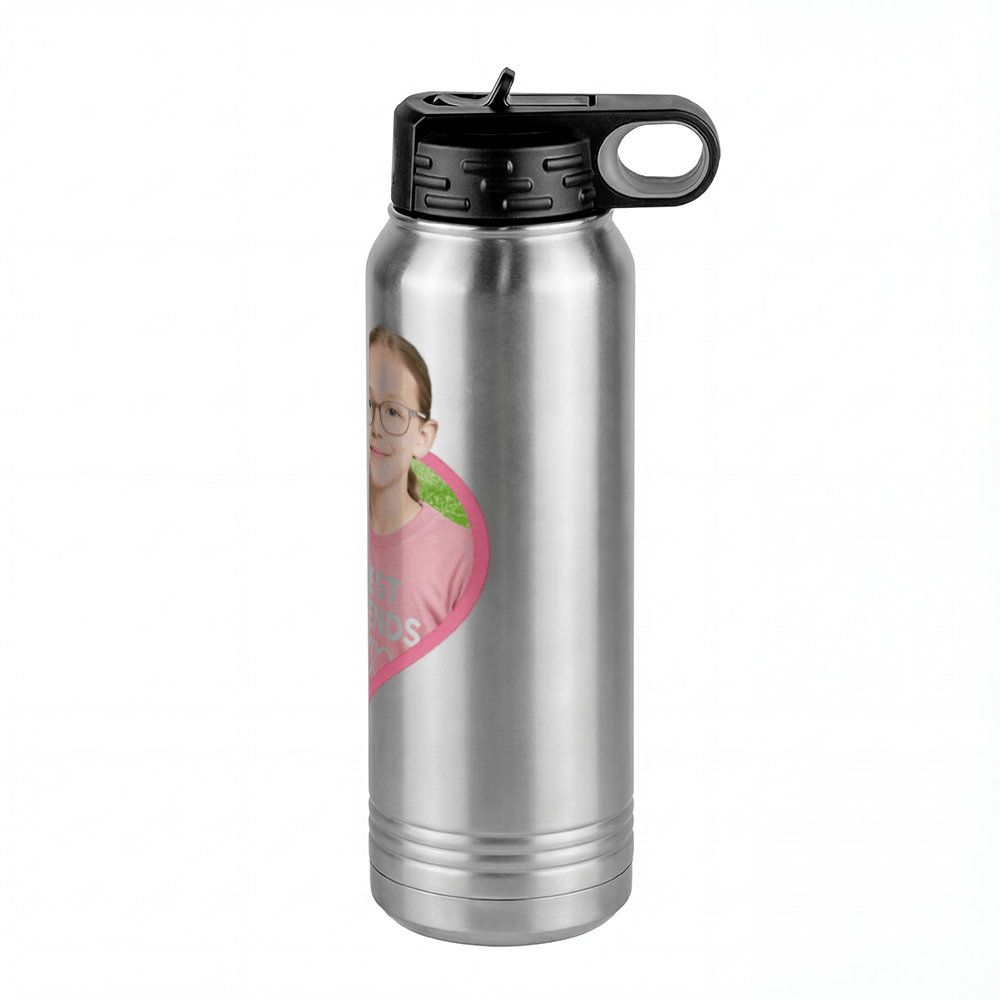 Personalized Photo Water Bottle with Heart Design - Pop-Up Effect Picture, 30 oz Vacuum Insulated Stainless Steel Thermos, Double Walled Reusable Hydration Bottles for Travel, Gym, School, Office - Right View
