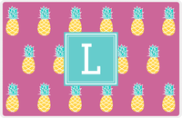 Thumbnail for Personalized Pineapple Placemat - Pink Background - Square Nameplate -  View