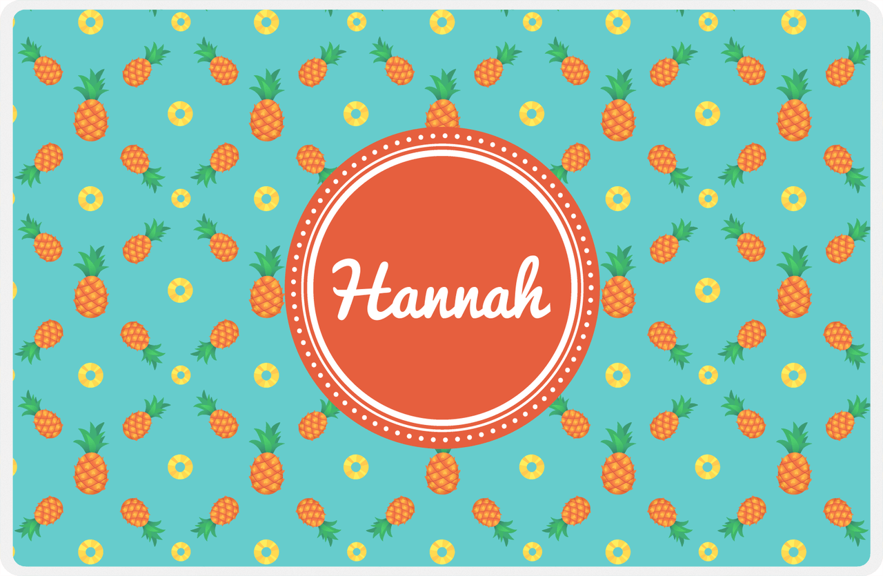 Personalized Pineapple Placemat II - Pineapple Slice - Circle Nameplate -  View