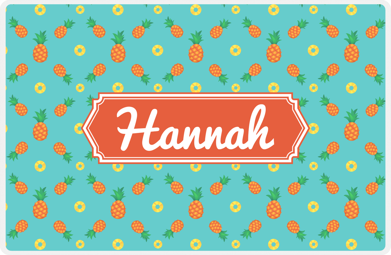 Personalized Pineapple Placemat II - Pineapple Slice - Decorative Rectangle Nameplate -  View