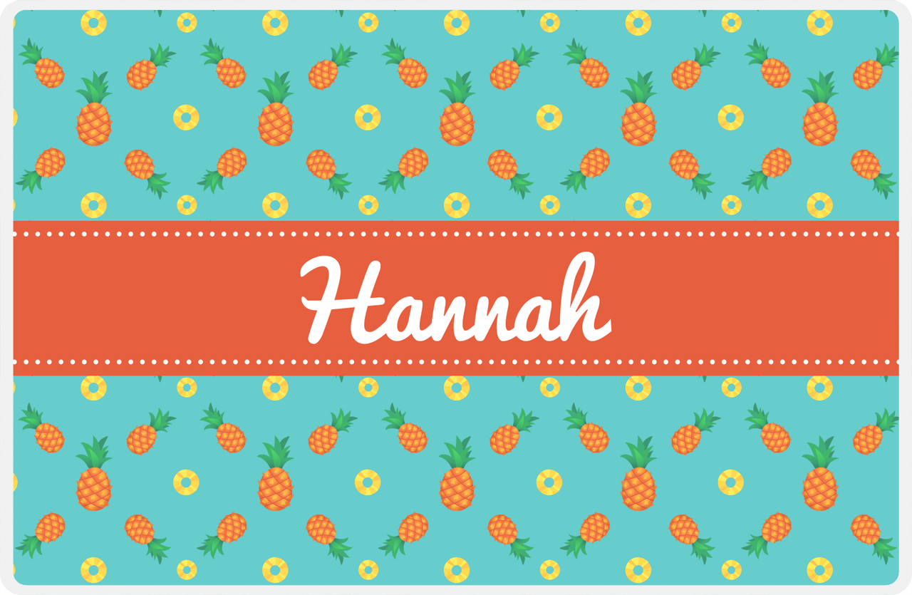 Personalized Pineapple Placemat II - Pineapple Slice - Ribbon Nameplate -  View