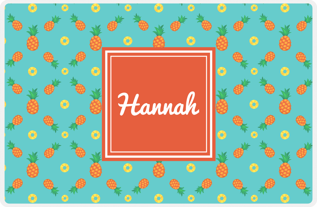 Personalized Pineapple Placemat II - Pineapple Slice - Square Nameplate -  View