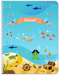 Thumbnail for Personalized Pirate Notebook XXV - Green Octopus - Front View