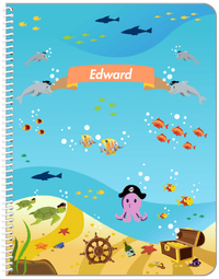 Thumbnail for Personalized Pirate Notebook XXV - Purple Octopus - Front View