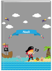 Thumbnail for Personalized Pirate Journal III - Boy Pirate with Flag - Blond Boy - Front View